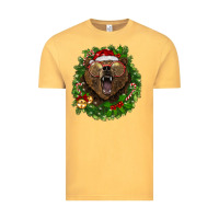 Vintage Mustard christmas bear  wreath Vintage Tee - BarkalooDesign