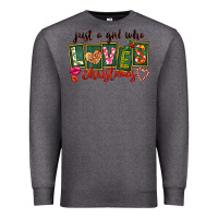 Charcoal Heather Just A Girl Who Loves Christmas Premium Sweatshirt - FaDigitalArtStudio