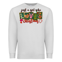 Dove Grey Just A Girl Who Loves Christmas Premium Sweatshirt - FaDigitalArtStudio