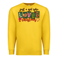 Lemon Just A Girl Who Loves Christmas Premium Sweatshirt - FaDigitalArtStudio