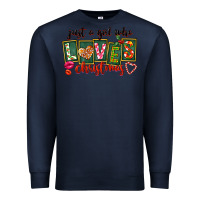 Navy Just A Girl Who Loves Christmas Premium Sweatshirt - FaDigitalArtStudio