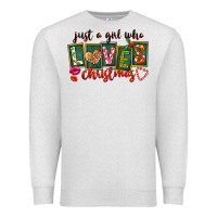 Oatmeal Heather Just A Girl Who Loves Christmas Premium Sweatshirt - FaDigitalArtStudio