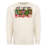 Sandshell Just A Girl Who Loves Christmas Premium Sweatshirt - FaDigitalArtStudio
