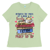 Matcha between the pages of a book is lovely place to be Ladies Tee - MaliasSmallBusiness