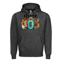 Charcoal Heather Western Choose Joy Zipper Hoodie - FaDigitalArtStudio