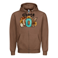 Chestnut Western Choose Joy Zipper Hoodie - FaDigitalArtStudio