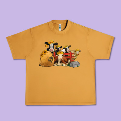 Farm Animals With Sunflower Headbands Urban Heavy Tee Designed By Jasminsmagicworld