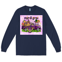 Navy Mardi Gras with gnomes Long Sleeve Tee - NancyCooperArtShop