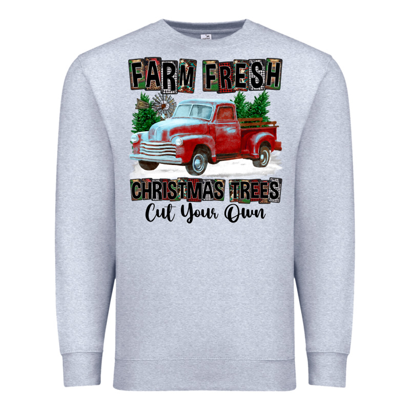 Farm Fresh Christmas Trees Cut Your Own Premium Sweatshirt by FaDigitalArtStudio | Teevron