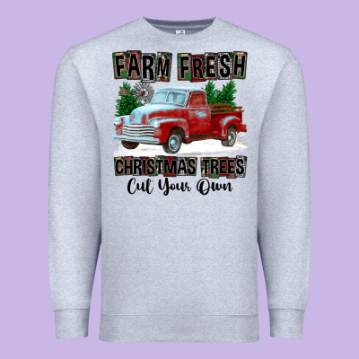 Farm Fresh Christmas Trees Cut Your Own Premium Sweatshirt Designed By Fadigitalartstudio