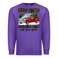 Purple Farm Fresh Christmas Trees Cut Your Own Premium Sweatshirt - FaDigitalArtStudio