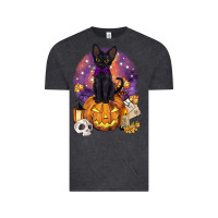 Vintage Black halloween black cat pumpkin Vintage Tee - BarkalooDesign