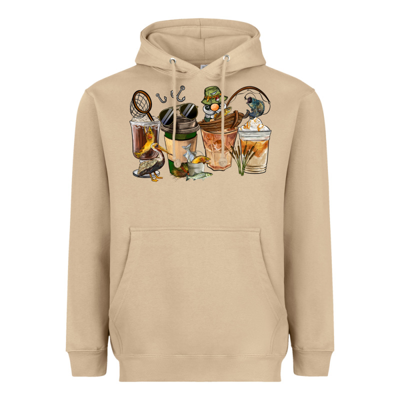 Fishing Coffee Cups Heavyweight Hoodie by FaDigitalArtStudio | Teevron