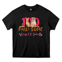 Black 100 paw some days of school Heavy Core Tee - MaliasSmallBusiness