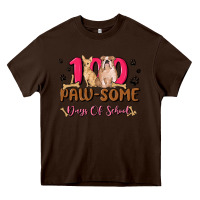 Chocolate Brown 100 paw some days of school Heavy Core Tee - MaliasSmallBusiness