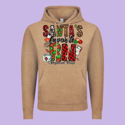 Santa's Favorite Rn Vintage Hoodie Designed By Jasminsmagicworld