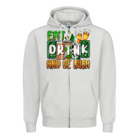 Dove Grey St. Patrick's Eat drink and be Irish Zipper Hoodie - OliviaCreatesArt