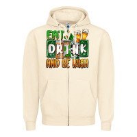 Sandshell St. Patrick's Eat drink and be Irish Zipper Hoodie - OliviaCreatesArt
