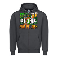 Smoke St. Patrick's Eat drink and be Irish Zipper Hoodie - OliviaCreatesArt