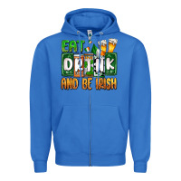 True Royal St. Patrick's Eat drink and be Irish Zipper Hoodie - OliviaCreatesArt