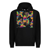 Black pride cupcake seamless pattern Premium Hoodie - FaDigitalArtStudio