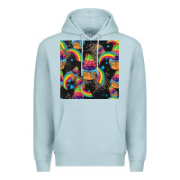 Blue Mist pride cupcake seamless pattern Premium Hoodie - FaDigitalArtStudio
