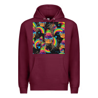 Burgundy pride cupcake seamless pattern Premium Hoodie - FaDigitalArtStudio