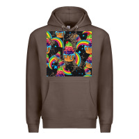 Coffee pride cupcake seamless pattern Premium Hoodie - FaDigitalArtStudio