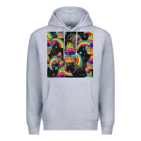 Heather Grey pride cupcake seamless pattern Premium Hoodie - FaDigitalArtStudio