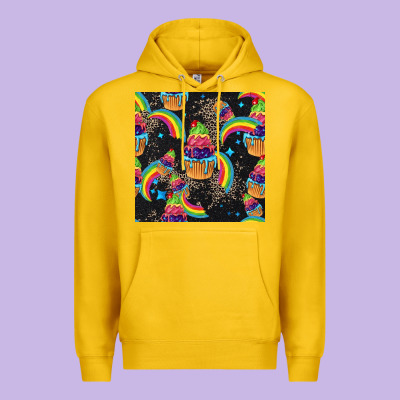 Pride Cupcake Seamless Pattern Premium Hoodie Designed By Fadigitalartstudio