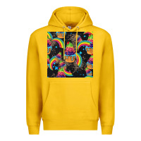Lemon pride cupcake seamless pattern Premium Hoodie - FaDigitalArtStudio