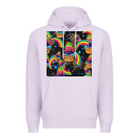 Lilac pride cupcake seamless pattern Premium Hoodie - FaDigitalArtStudio