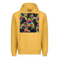 Mustard pride cupcake seamless pattern Premium Hoodie - FaDigitalArtStudio