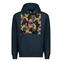 Navy pride cupcake seamless pattern Premium Hoodie - FaDigitalArtStudio