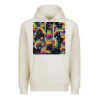 Oatmeal Heather pride cupcake seamless pattern Premium Hoodie - FaDigitalArtStudio