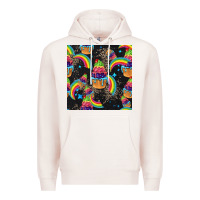 Pale Pink pride cupcake seamless pattern Premium Hoodie - FaDigitalArtStudio