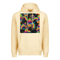 Pina Colada pride cupcake seamless pattern Premium Hoodie - FaDigitalArtStudio