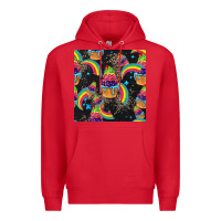 Red pride cupcake seamless pattern Premium Hoodie - FaDigitalArtStudio