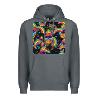 Rock pride cupcake seamless pattern Premium Hoodie - FaDigitalArtStudio