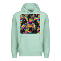 Seafoam pride cupcake seamless pattern Premium Hoodie - FaDigitalArtStudio