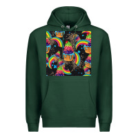 Sports Green pride cupcake seamless pattern Premium Hoodie - FaDigitalArtStudio