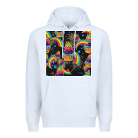 White pride cupcake seamless pattern Premium Hoodie - FaDigitalArtStudio