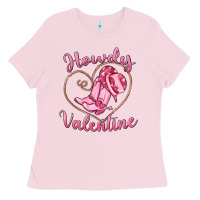 Bubblegum Pink howdy valentine Ladies Tee - MaliasSmallBusiness