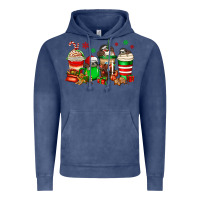 Vintage Denim christmas sloth coffee cups Vintage Hoodie - Jasminsmagicworld