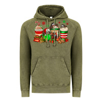 Vintage Olive christmas sloth coffee cups Vintage Hoodie - Jasminsmagicworld