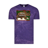 Cloud Purple merry christmas bear Vintage Tee - BarkalooDesign