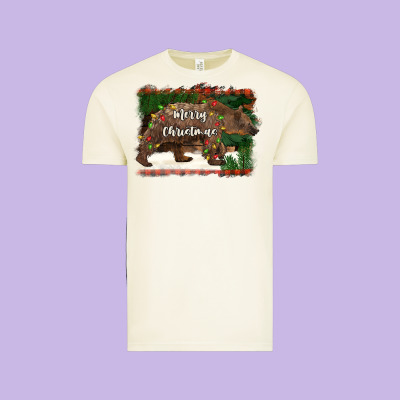 Merry Christmas Bear Vintage Tee Designed By Barkaloodesign