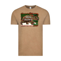 Vintage Coffee merry christmas bear Vintage Tee - BarkalooDesign