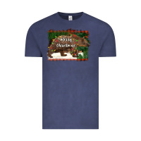 Vintage Denim merry christmas bear Vintage Tee - BarkalooDesign
