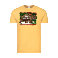 Vintage Mustard merry christmas bear Vintage Tee - BarkalooDesign